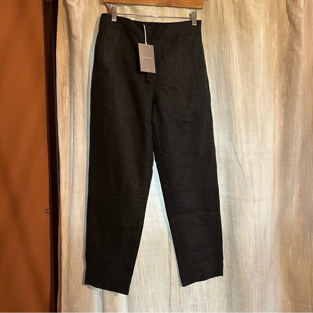 Everlane Dark Charcoal Wool Gray High-Rise Straight Trousers - Picture 2 of 9